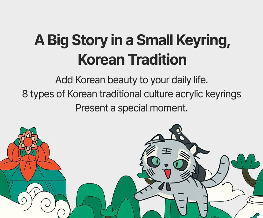 Korean Traditional Culture Acrylic Keyring Set (8 Designs) _ 韓国伝統文化イラストアクリルキーホルダー 8種セット _ 韩国传统文化插画亚克力钥匙扣套装（8款）_ 한국 전통 문화 일러스트 아크릴 키링 8종 세트